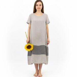 Auen Auen USA Vintage Lagenlook Linen Dress - Size Small